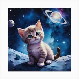 Kitten On The Moon 1 Canvas Print