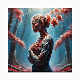 Woman In A Forest 1 Canvas Print