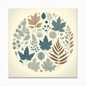 Scandinavian style, Maple Leafs 1 Canvas Print