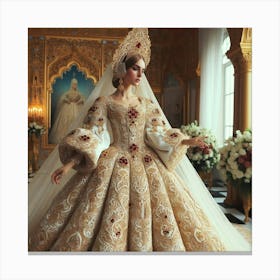Russian Wedding Dress Canvas Print
