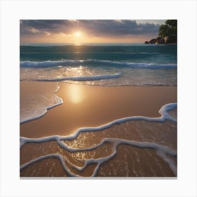 Sunset On The Beach Canvas Print