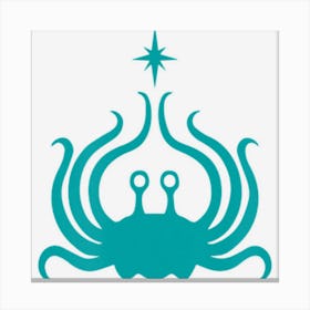 Flying Spaghetti Monster Teal Canvas Print