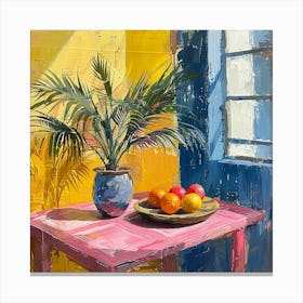 Oranges On A Table Canvas Print