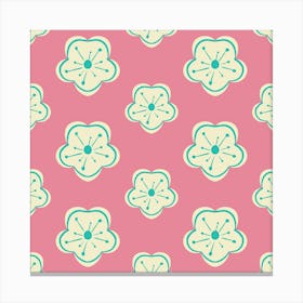 Retro Flowers 70s Style Canvas Print