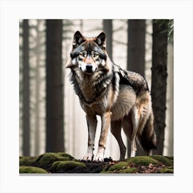 Wolf In The Forest 42 Canvas Print