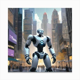 Robot In The City 1 Canvas Print