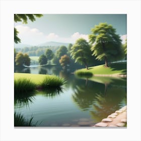 Landscape By The Lake 1 Canvas Print