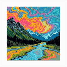 Psychedelic River Canvas Print