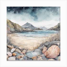 West Coast Seascape Scotland Scallop Beach Canvas Print