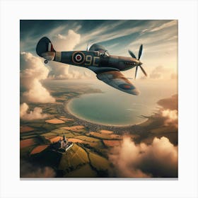 Spitfire In Flight 3 Canvas Print