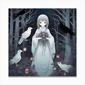 Crows In The Forest Canvas Print