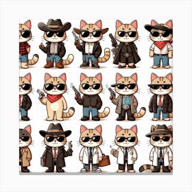 The cat gang Canvas Print