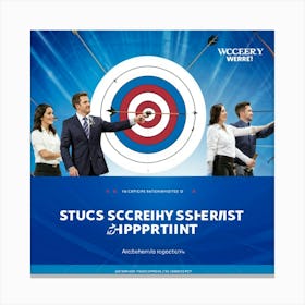 Archery Themed Marketing Banner With The Central Theme Of Success Teamwork And Strategic Goal Sett Canvas Print