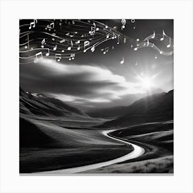 Music Notes In The Sky 18 Canvas Print