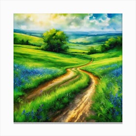 Bluebell Road Canvas Print