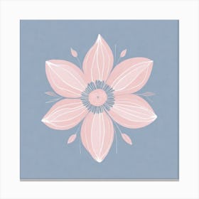 A White And Pink Flower In Minimalist Style Square Composition 284 Canvas Print