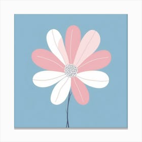 A White And Pink Flower In Minimalist Style Square Composition 643 Canvas Print