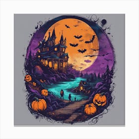 Halloween Castle Canvas Print