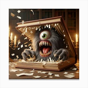 Monster In The Book 1 Canvas Print