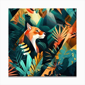 Fox In The Jungle Canvas Print