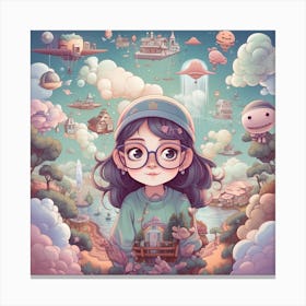 Girl In Space Canvas Print