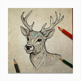 Deer Head 33 Canvas Print