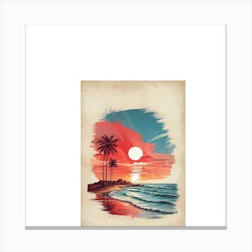 Sunset At The Beach Canvas Print