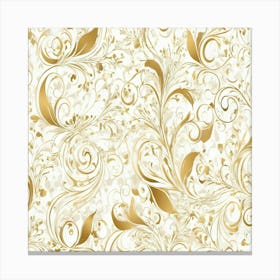 Gold Floral Pattern Canvas Print