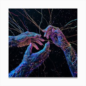 Two Hands Reaching For Each Other Canvas Print