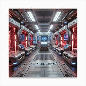 Mars Dominion Mobile Medical Unit Crimson Storm Medical Suites Canvas Print