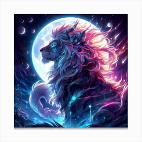 Lion In The Moonlight 3 Canvas Print