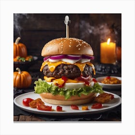 Halloween Burger 1 Canvas Print