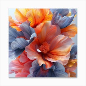 Colorful Flowers In A Vase Canvas Print