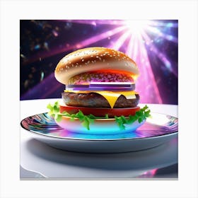 Burger On A Plate 57 Canvas Print