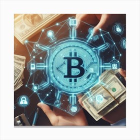 Bitcoin And Money Canvas Print