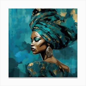 African Woman In Turban 1 Canvas Print