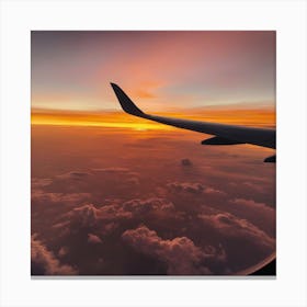 Sunset From An Airplane Window Canvas Print
