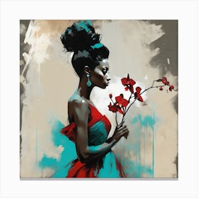 Lady In Red 2 Canvas Print