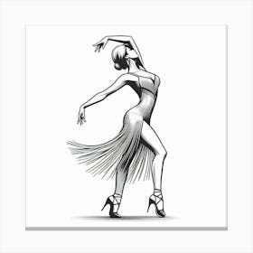 Line Art Latin Dancer 4 Canvas Print