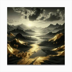 Golden Mountains 3 Canvas Print