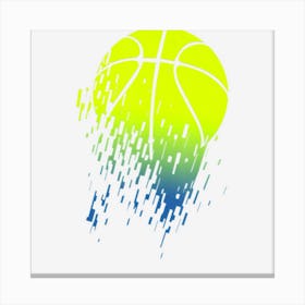 Disintegrating Neon Green Basketball Urban Canvas Print