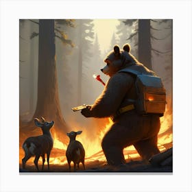 Bear In The Woods 6 Canvas Print