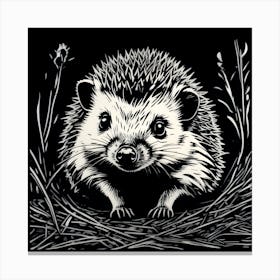 Hedgehog Linocut Canvas Print