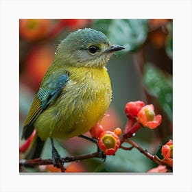 Blue And Yellow Bird Canvas Print