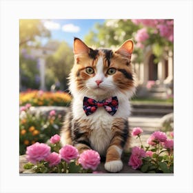 Cat In A Bow Tie 1 Canvas Print