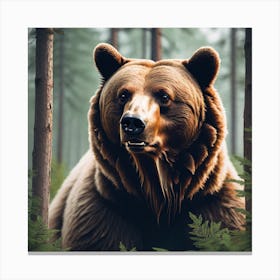 Brown Bear In The Forest 13 Canvas Print