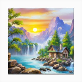 Multicolored landscape. 2 Canvas Print