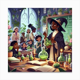 Flowers Witches And Wizards Canvas Print