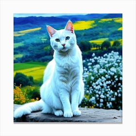 White Cat 3 Canvas Print