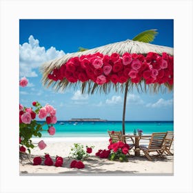 Roses On The Beach 1 Canvas Print